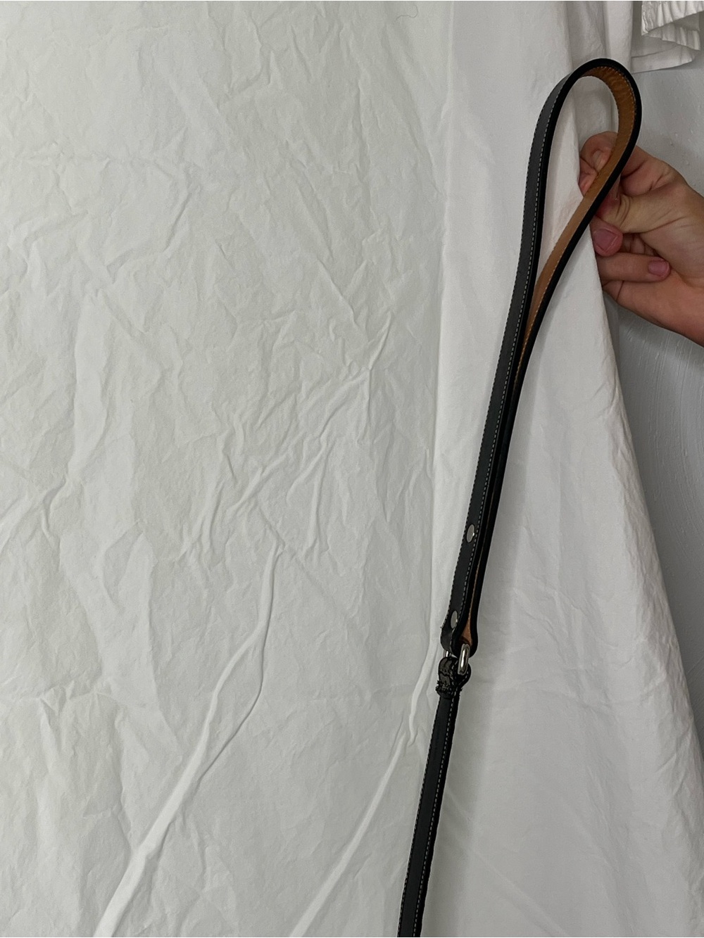 Coach Black Leather Dog Leash with Silver-Tone Hardware and Stitching - Picture 5 of 7